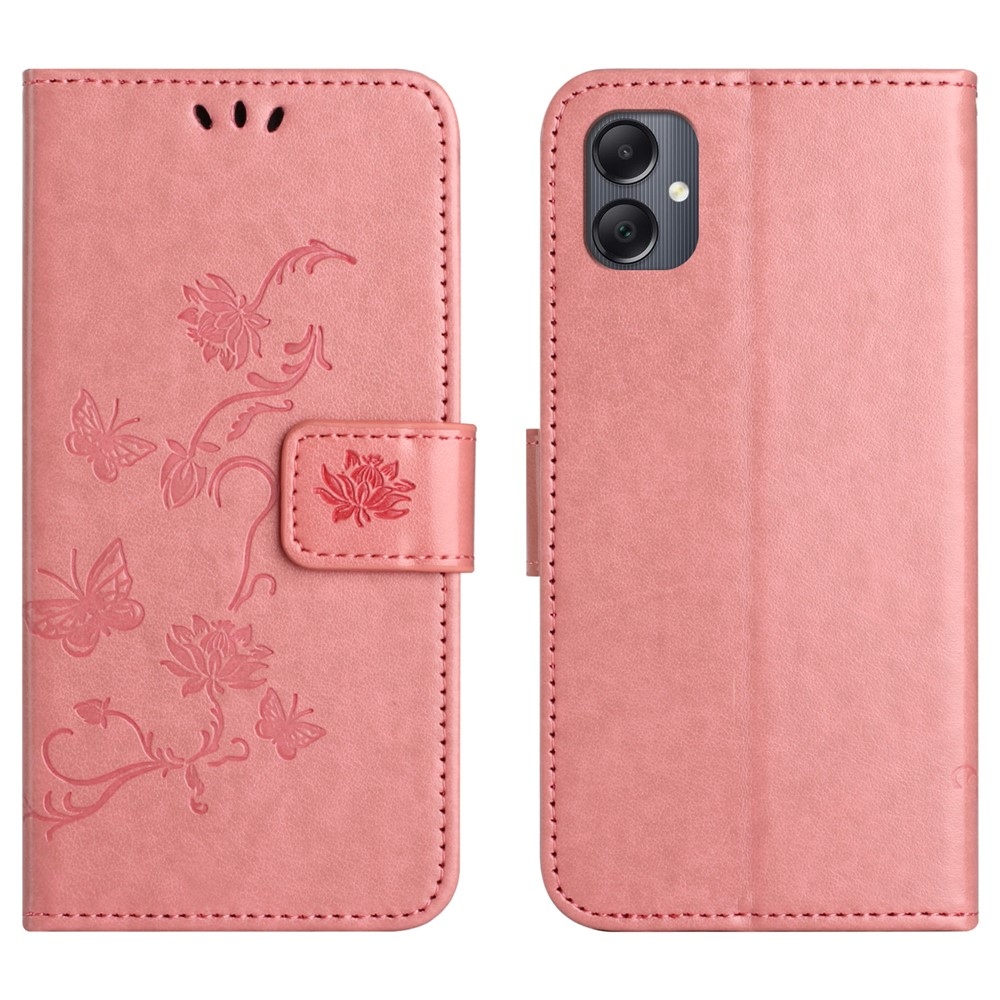 Virágos könyv tok Samsung Galaxy A07 4G - rózsaszínű
