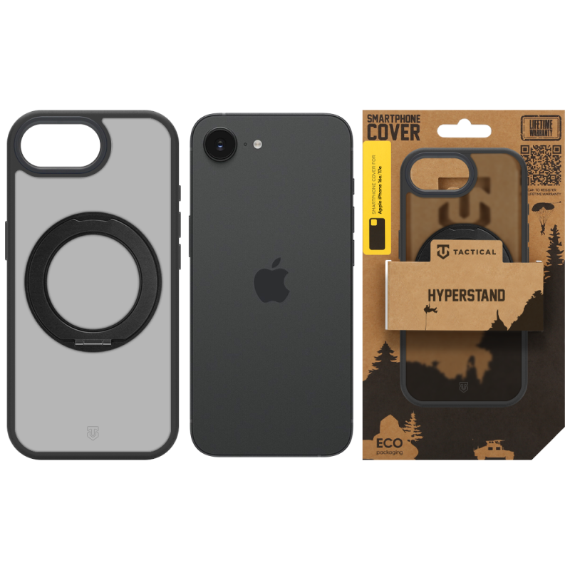 Tactical MagForce Hyperstand tok az Apple iPhone 16e/17e készülékhez, Asphalt színben