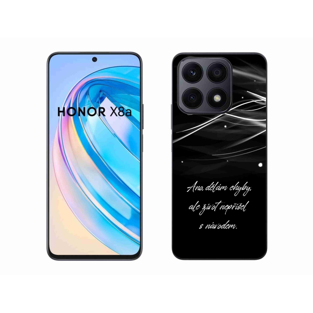 Zselés borítás mmCase a Honor X8a készülékhez - idézem fekete háttérrel