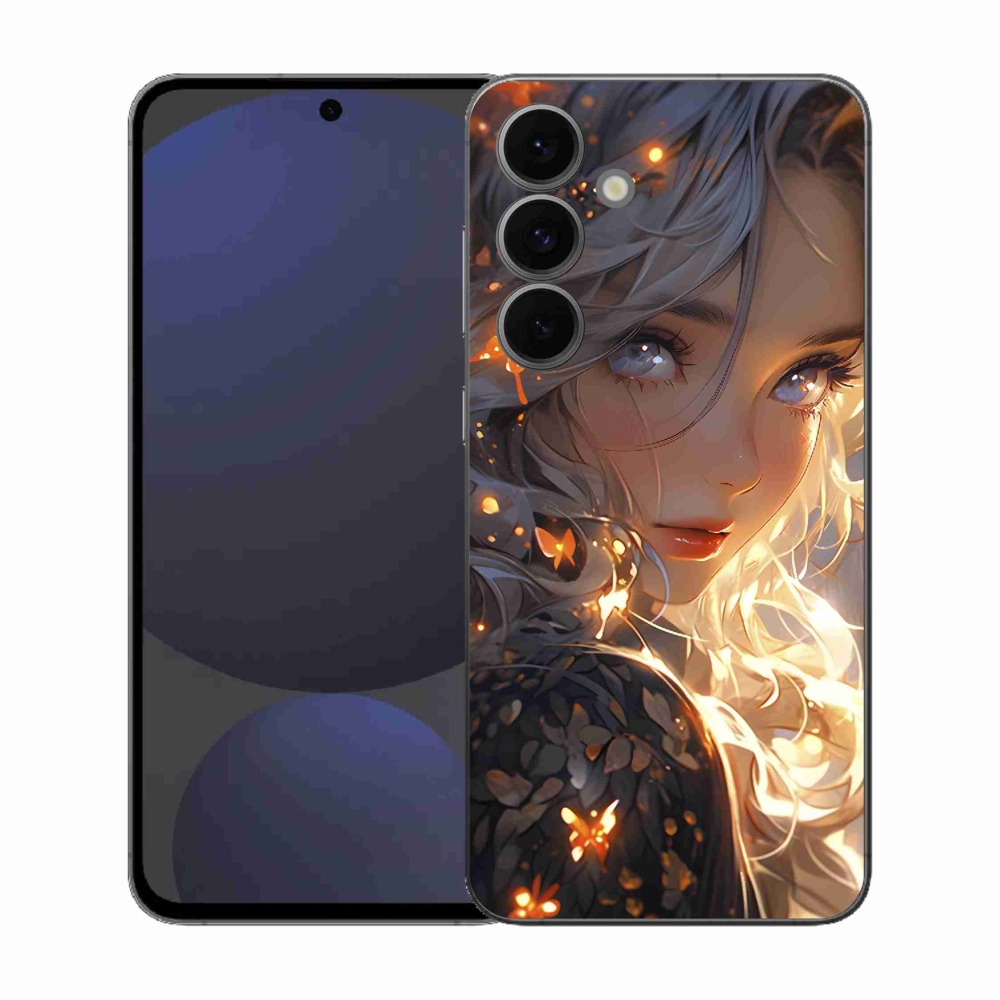 Gél borítás mmCase Samsung Galaxy S25 FE - lány és pillangók