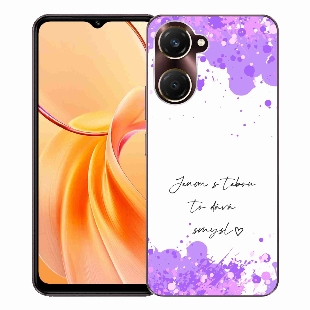 Gél borító mmCase a Vivo Y28s 5G - szerelem szöveg fehér háttérrel