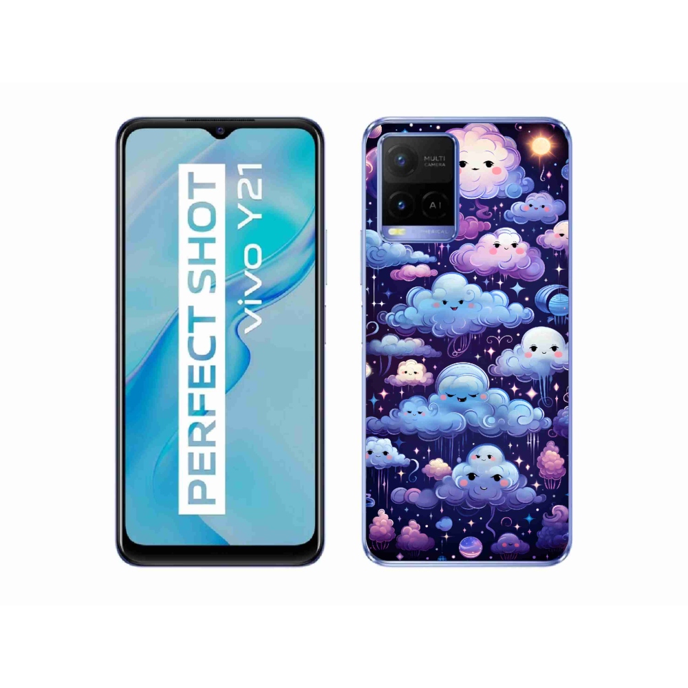 Gél borító mmCase a Vivo Y21/Y21s/Y33s készülékhez - felhők