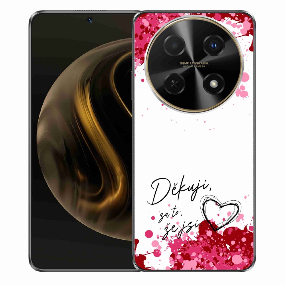 Gél borító mmCase a Huawei Nova 12i készülékre - szerelmes szöveg 2 fehér háttérrel