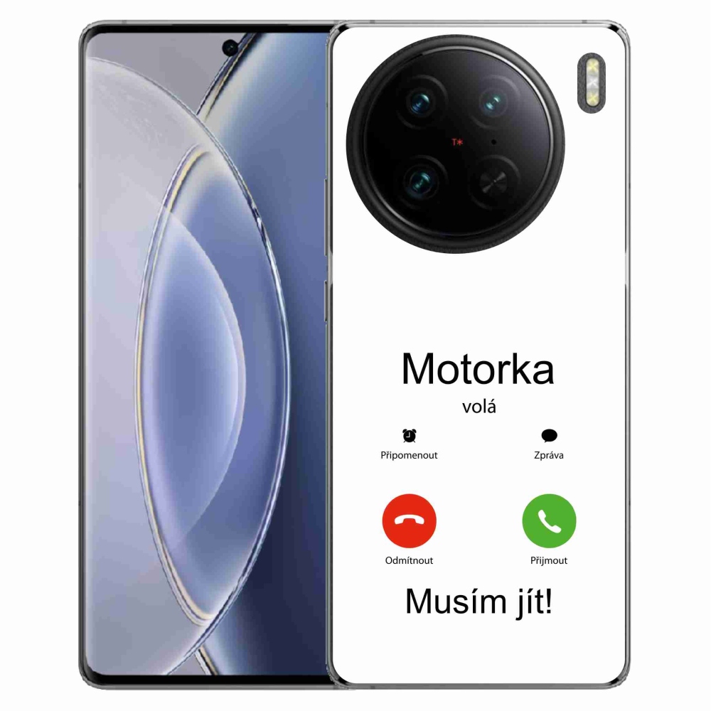 Gél borítás mmCase a Vivo X90 Pro-n - motoros hívások fehér háttérrel