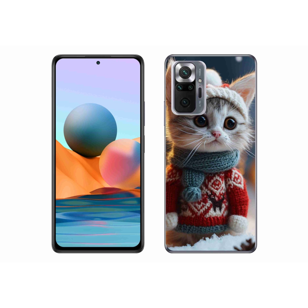 Gél borítás mmCase a Xiaomi Redmi Note 10 Pro készülékhez - cica pulóverben