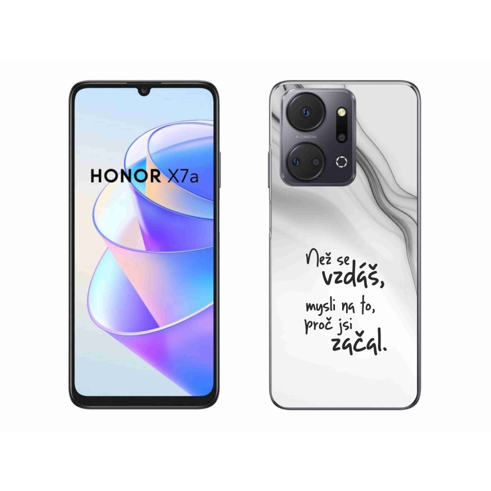 Zselés borítás mmCase a Honor X7a készülékhez - idézet 2 fehér háttér