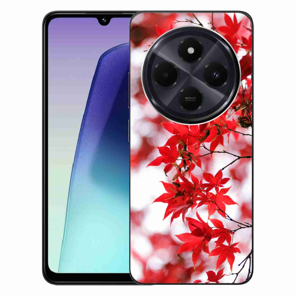 Gél borítás mmCase a Xiaomi Redmi 14C/Poco C75-hez - piros levelek