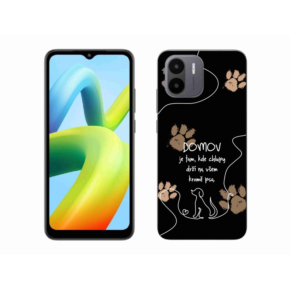 Gél borítás mmCase a Xiaomi Redmi A1 készülékhez - kutya motívum fekete háttérrel