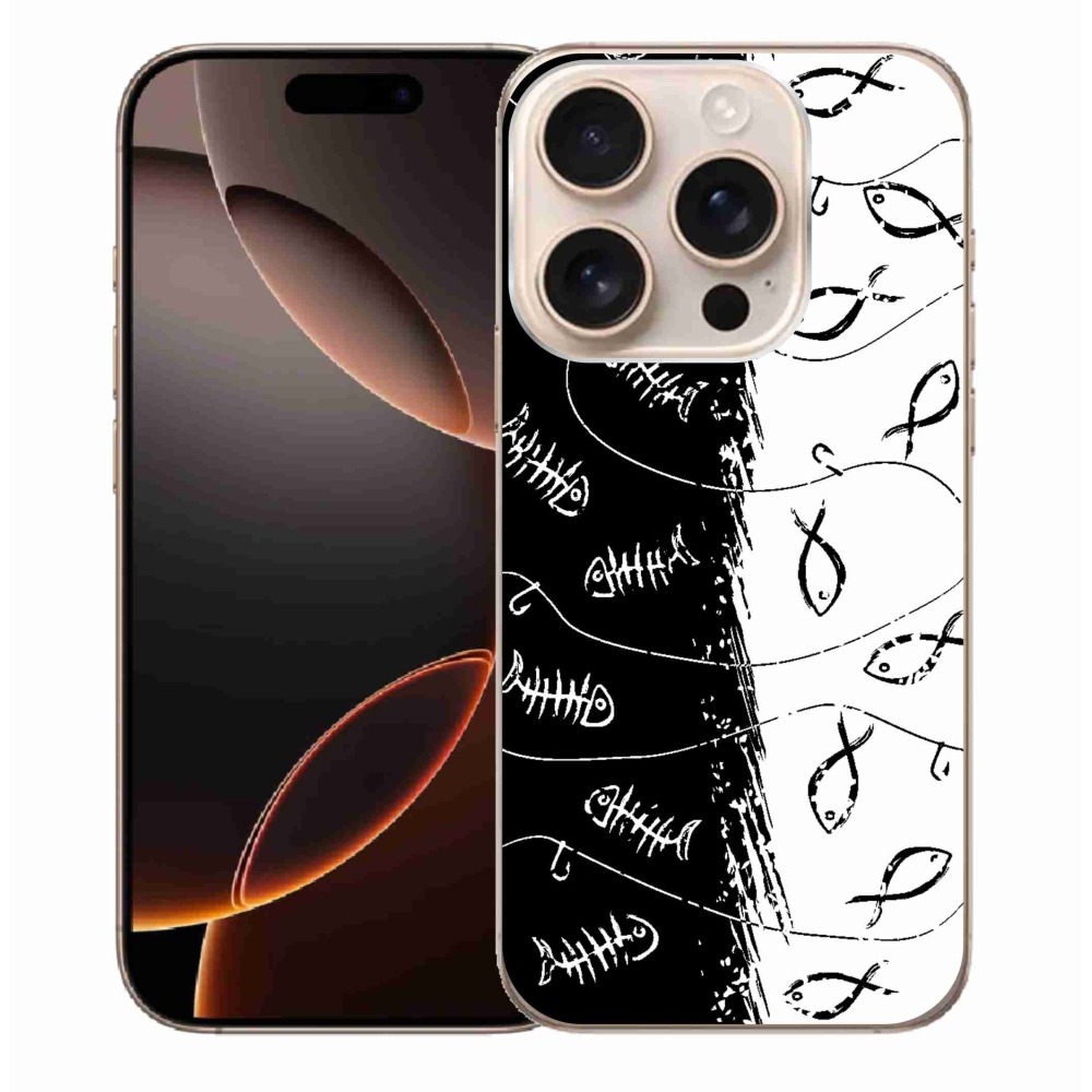 Zselés borítás mmCase iPhone 16 Pro Max készülékhez - csontvázak és halak