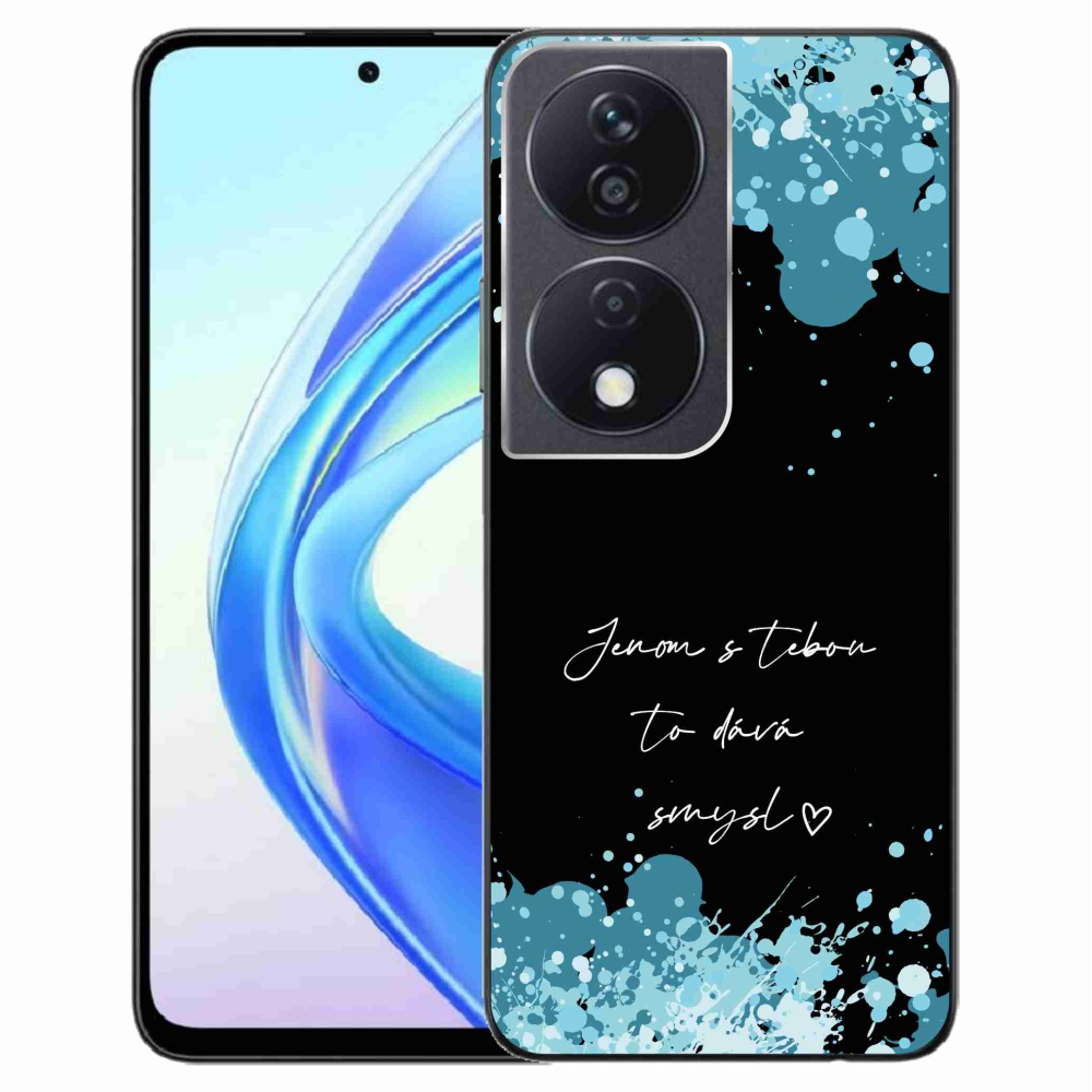 Gél borító mmCase a Honor X7b/Honor 90 Smart készülékhez - szerelmes szöveg fekete háttérrel