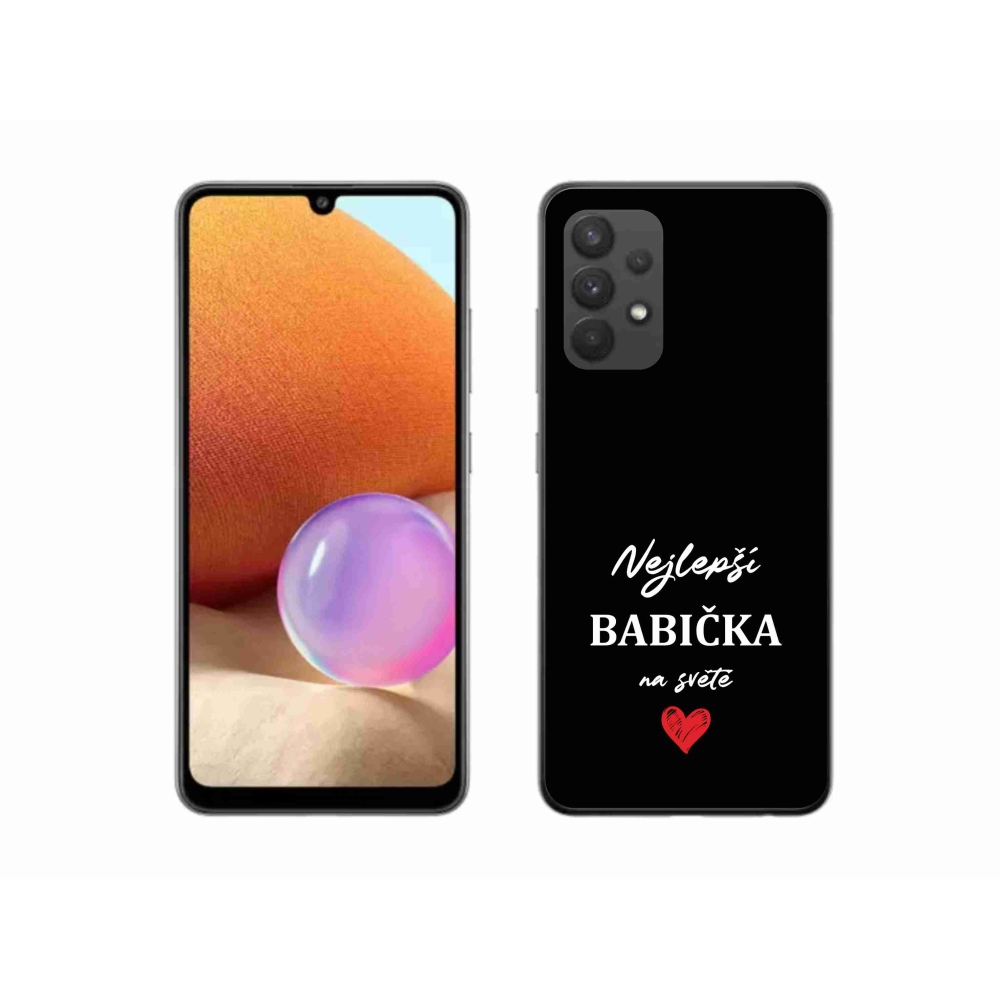 Gél borító mmCase Samsung Galaxy A32 4G - a legjobb nagymama 1 fekete háttérrel