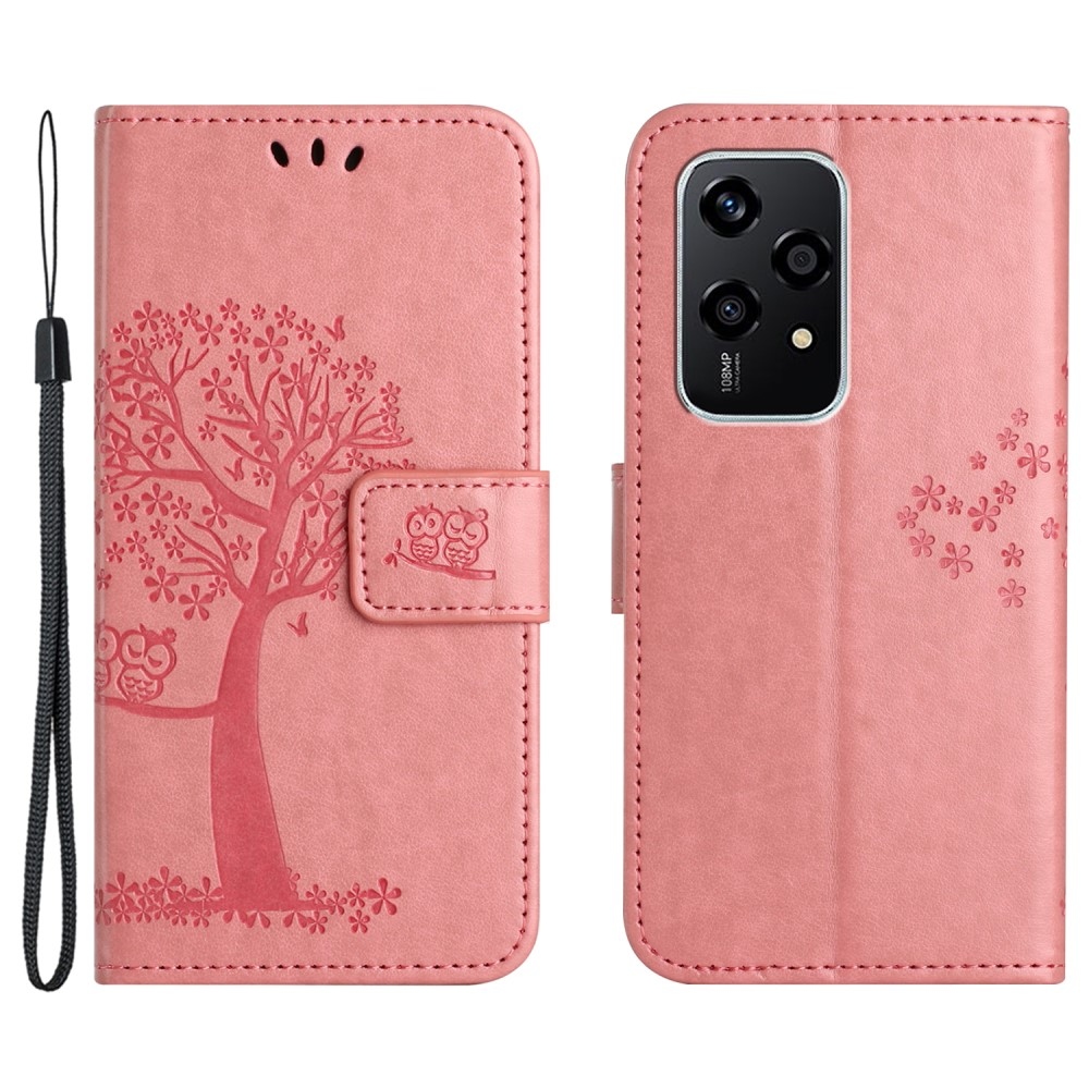 Fa könyvtáska a Honor 200 Lite 5G-hez - rózsaszínű