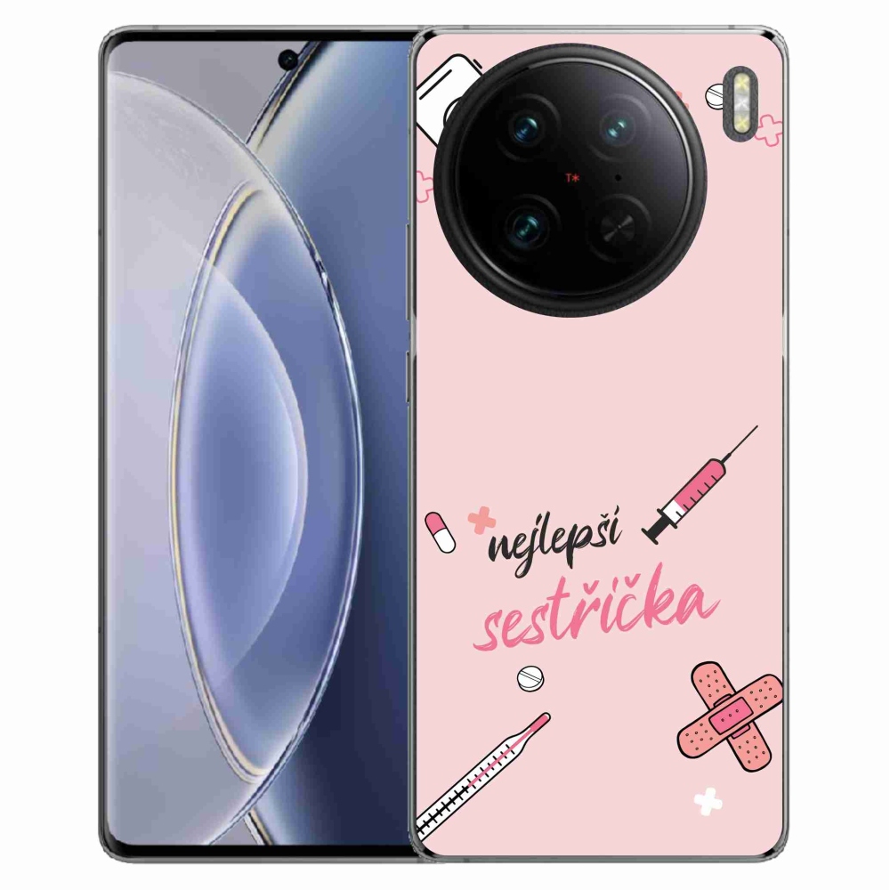 Gél borítás mmCase a Vivo X90 Pro-n - a legjobb kishúg rózsaszín háttérrel