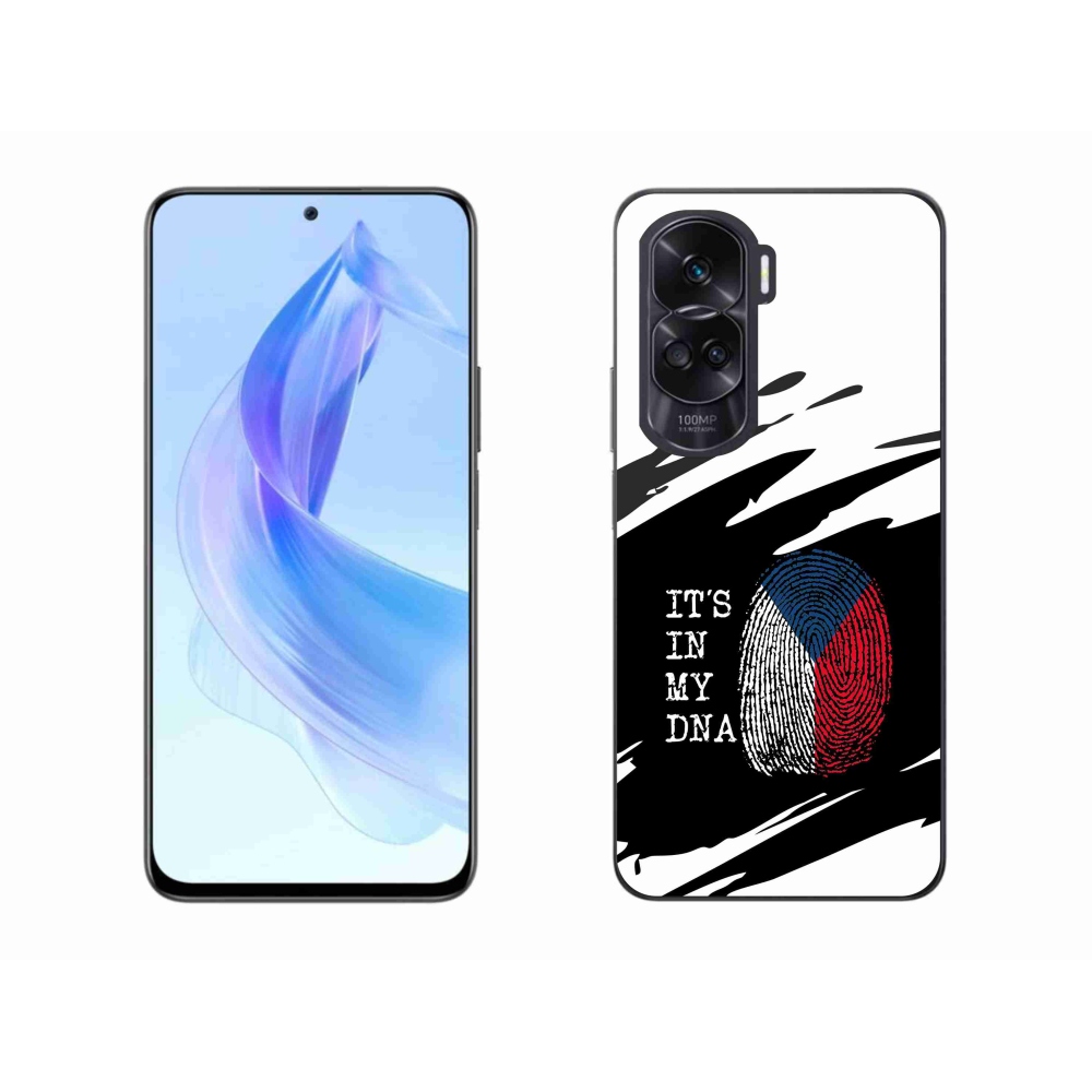 Gél borító mmCase a Honor 90 Lite készülékhez - zászlós ujjlenyomat fekete és fehér háttérrel