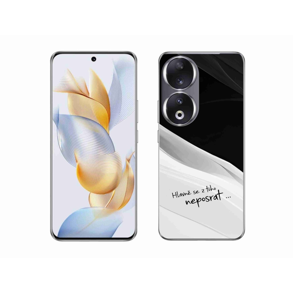 Gél borító mmCase a Honor 90-hez - vicces szöveg 13 fehér és fekete háttérrel