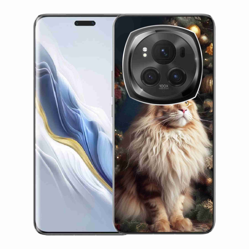 Zselés borítás mmCase a Honor Magic 6 Pro 5G számára - macska a fánál