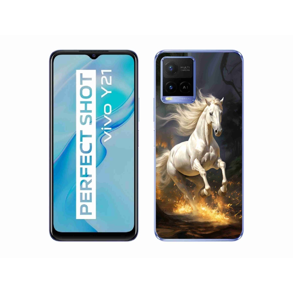 Zselés tok mmCase a Vivo Y21/Y21s/Y33s készülékhez - fehér ló 2