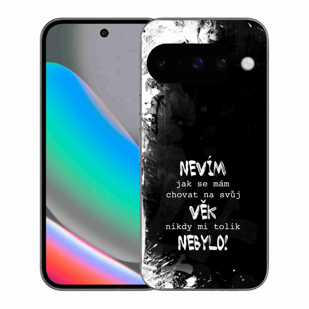 Gél borító mmCase a Google Pixel 10 számára - vicces szöveg 14 fekete háttér