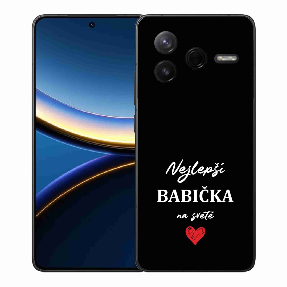 Gél borító mmCase a Xiaomi Poco F7 Pro számára - a legjobb nagymama 1 fekete háttérrel
