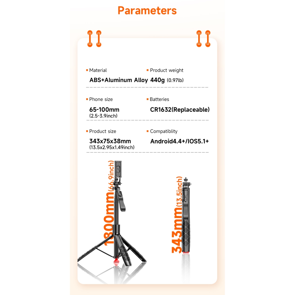 Teleszkópos szelfibot L16-TT 1,8 m-es állvánnyal és távirányítóval