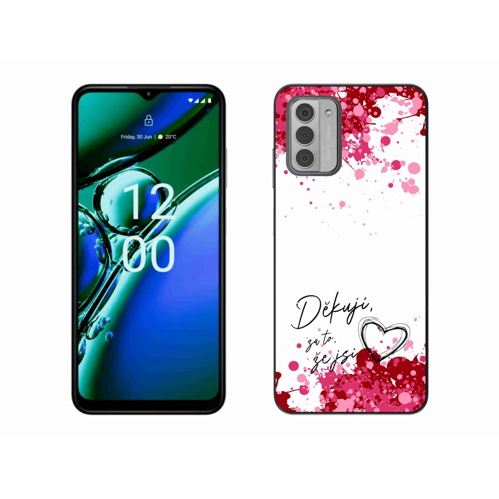 Zselés borító mmCase a Nokia G42 készülékhez - szerelmes szöveg 2 fehér háttér