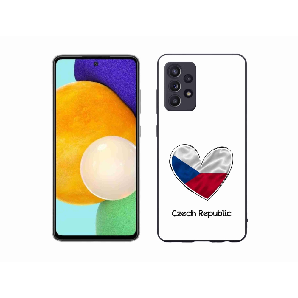Gél védőhuzat mmCase Samsung Galaxy A52/A52 5G - zászlós szív fehér háttérrel