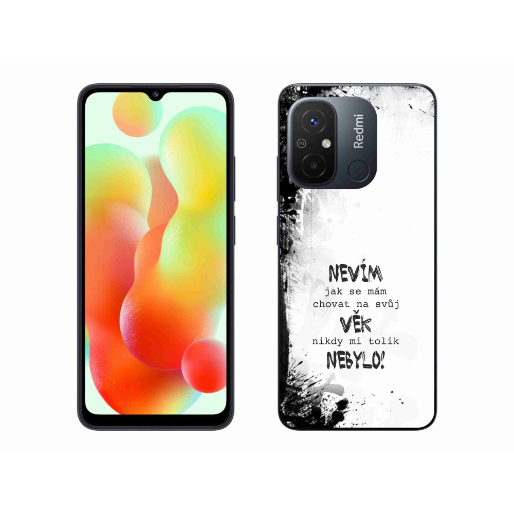 Gél borító mmCase a Xiaomi Redmi 12C-hez - vicces szöveg 14 fehér háttérrel