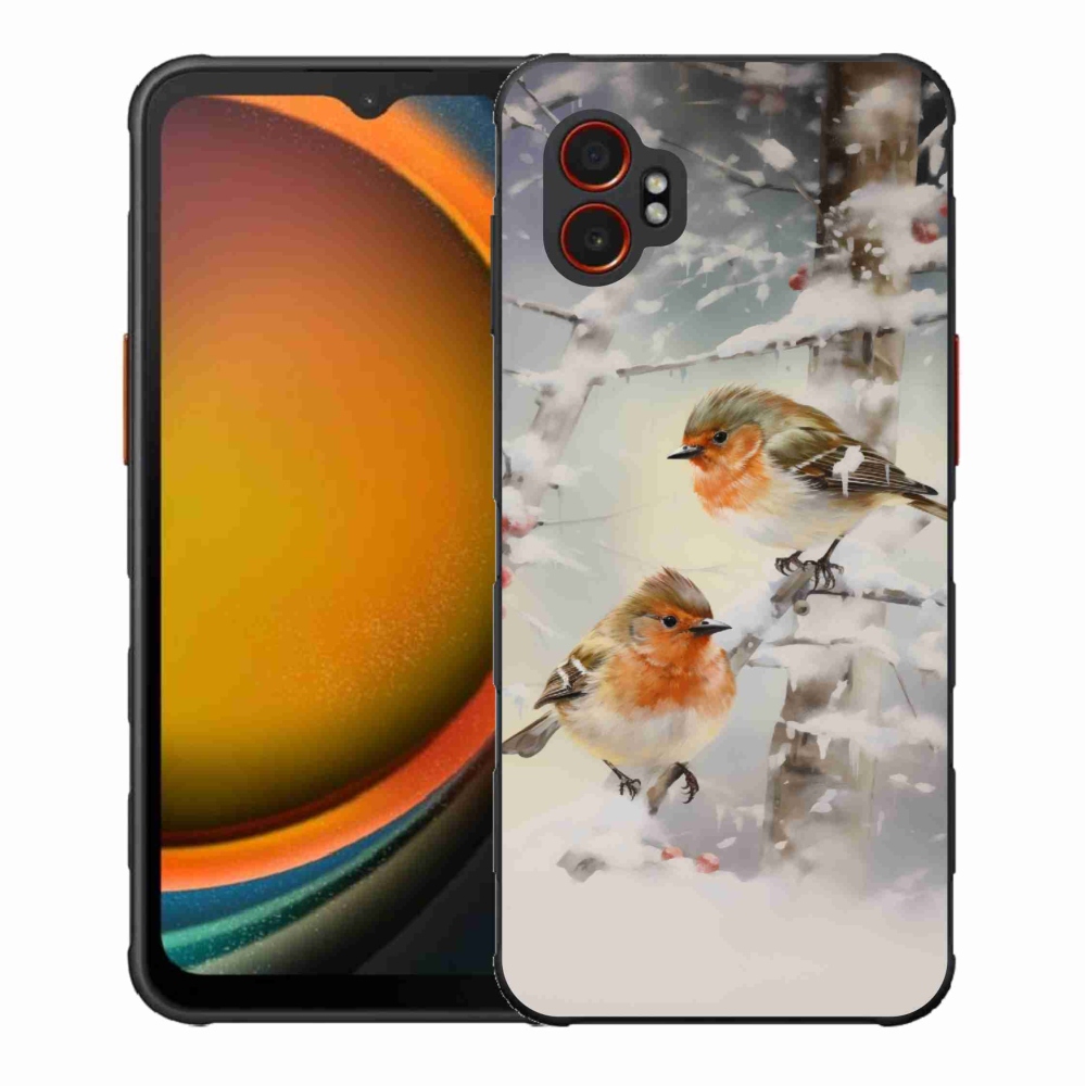 Gél borítás mmCase Samsung Galaxy Xcover 7 Pro - madarak télen - Samsung Galaxy Xcover 7 Pro számára