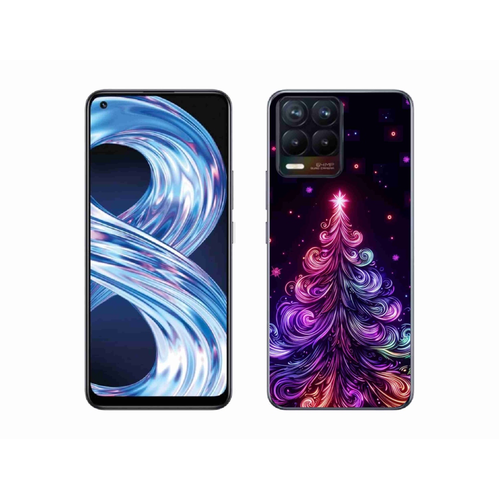 Gél borítás mmCase a Realme 8 4G-n - neon karácsonyfa 1