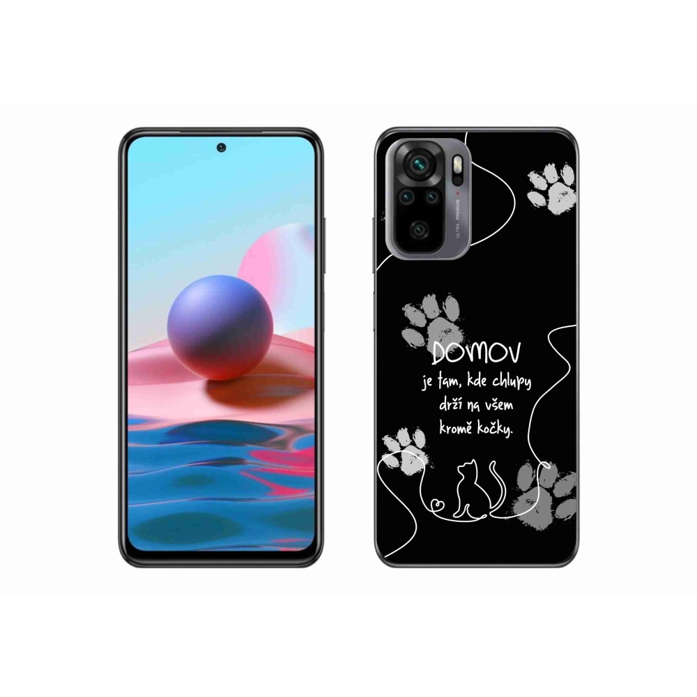 Gél borítás mmCase a Xiaomi Poco M5s készülékhez - macska motívum fekete háttérrel