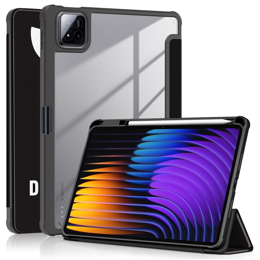 Mintás intelligens pozícionáló tok átlátszó hátlappal Xiaomi Pad 7/7 Pro tablethez - ne érintse meg