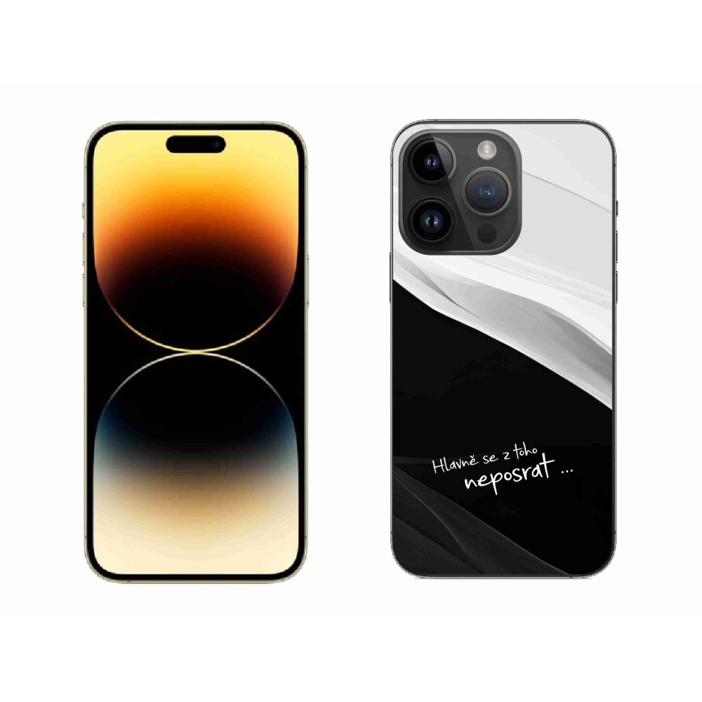 Gél borítás mmCase iPhone 14 Pro Max 6.7 készülékhez - vicces szöveg 13 fekete és fehér háttérrel