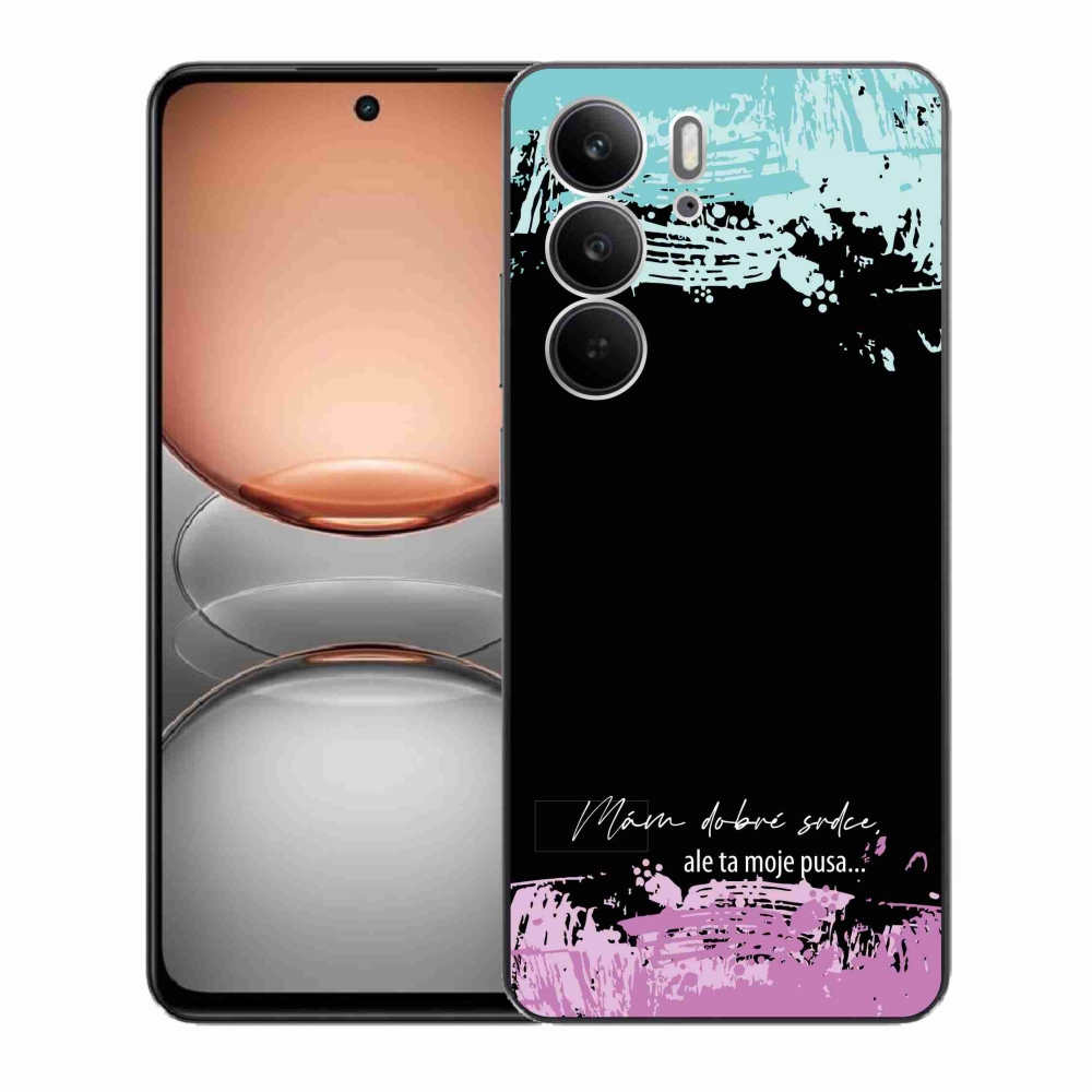 Zselés borító mmCase a Realme C75 készülékhez - vicces szöveg 3 fekete háttér