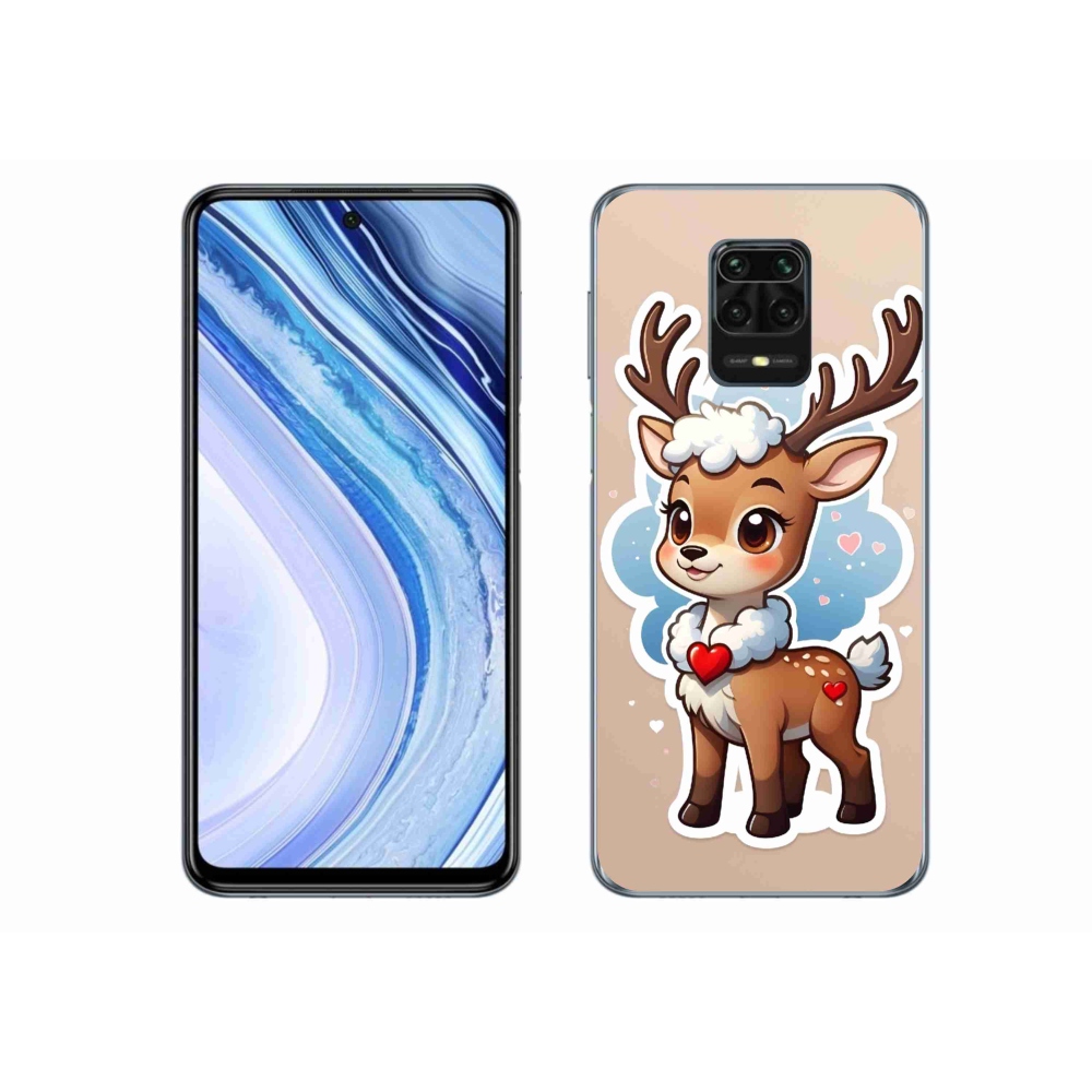 Gél borítás mmCase a Xiaomi Redmi Note 9S-hez - rajzfilm rénszarvas