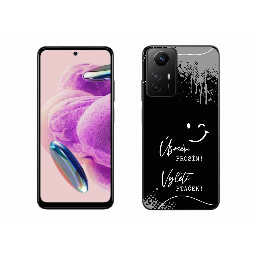 Gél borító mmCase a Xiaomi Redmi Note 12S számára - vicces szöveg 4 fekete háttérrel