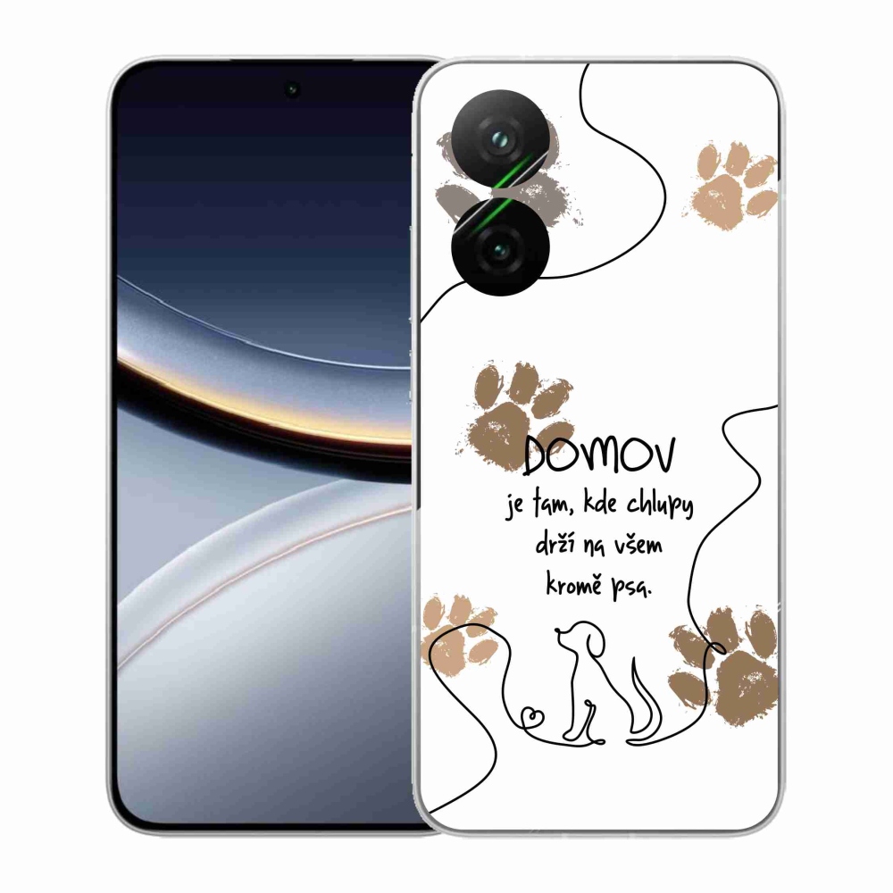 Gél borító mmCase a Xiaomi Poco F7 5G-hez - kutya motívum fehér háttérrel