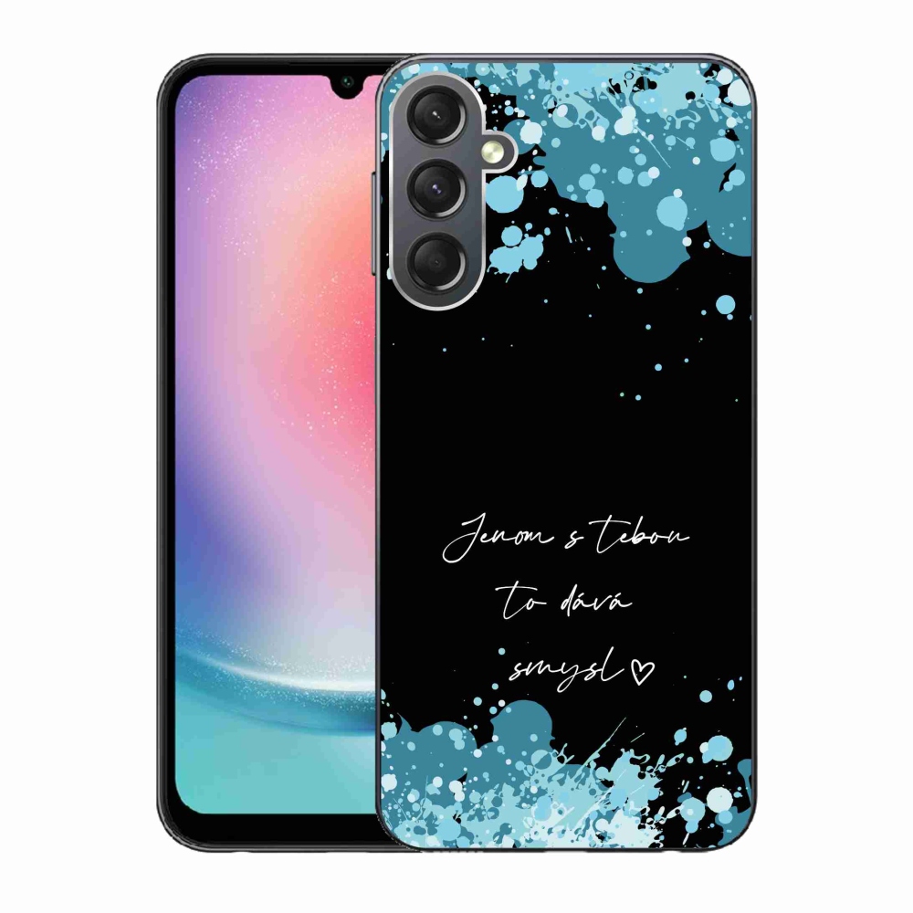 Gél borító mmCase Samsung Galaxy A24 készülékhez - szerelmes szöveg fekete háttérrel