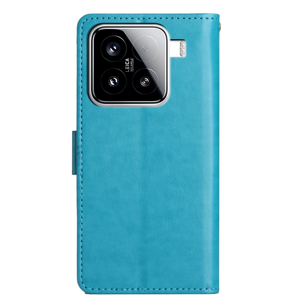 Virágok könyv tok Xiaomi 15 - kék