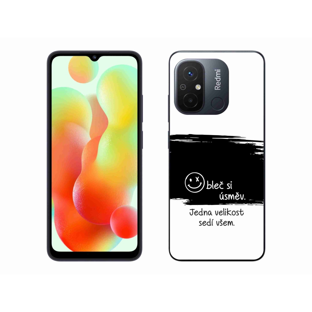 Gél borító mmCase a Xiaomi Redmi 12C-hez - vicces szöveg 8 fekete és fehér háttérrel