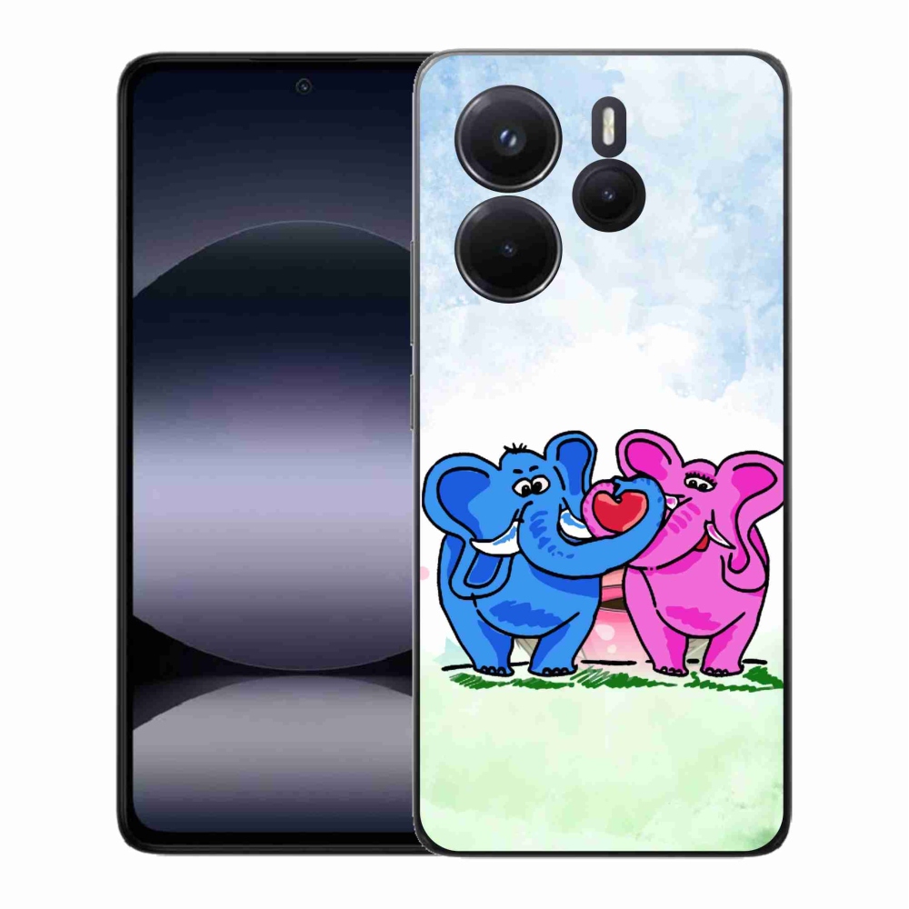 Gél borítás mmCase a Xiaomi Redmi Note 14-hez - szerelmes elefántok