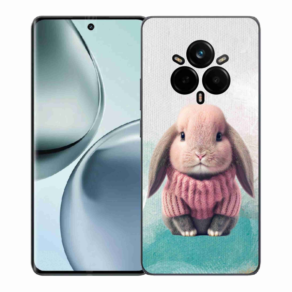 Gél borítás mmCase a Realme 14 Pro 5G számára - nyúl pulóverben