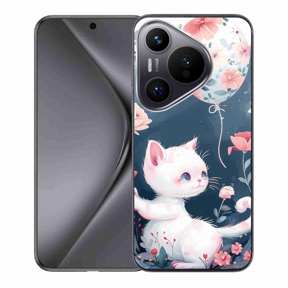 Gél borító mmCase a Huawei Pura 70-hez - cica lufival
