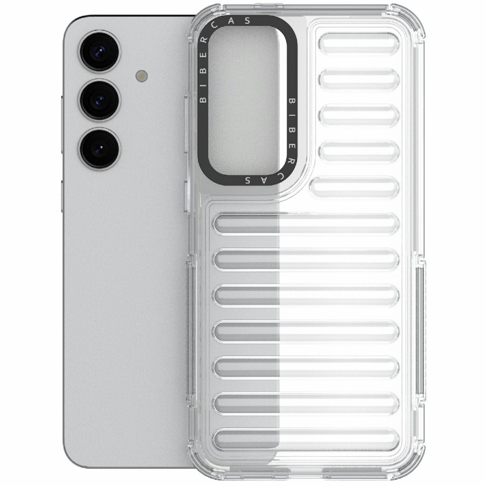 Csíkos tartós borító Samsung Galaxy S25+ készülékhez - átlátszó