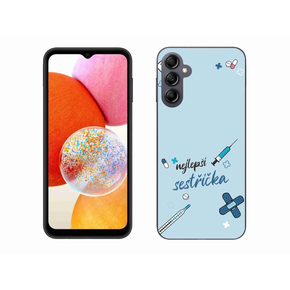 Gél borító mmCase Samsung Galaxy A14 4G/5G - legjobb kishúg kék háttérrel