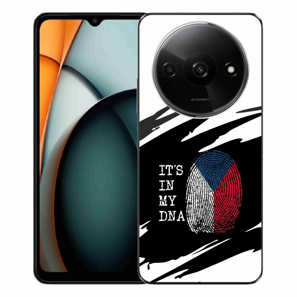 Gél borító mmCase a Xiaomi Redmi A3 - zászló ujjlenyomat fekete és fehér háttérrel