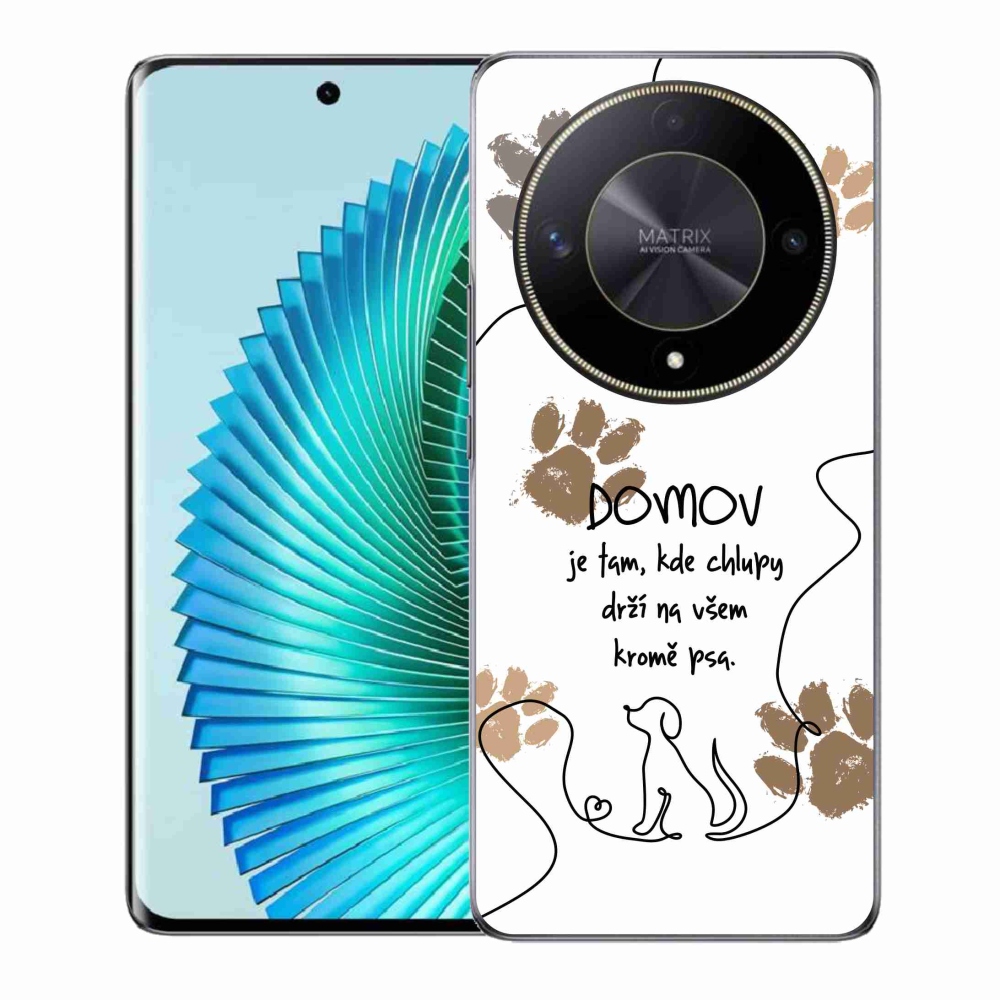 Gél borító mmCase a Honor Magic 6 Lite 5G készülékhez - kutya motívum fehér háttérrel