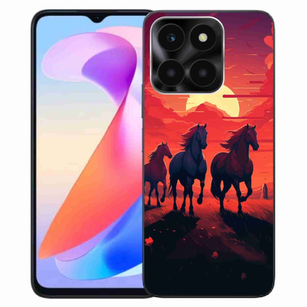 Gél borítás mmCase a Honor X6a számára - lovak és naplemente