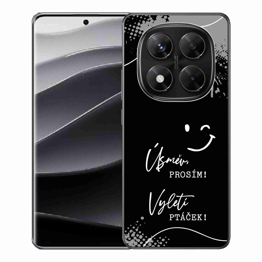 Gél borító mmCase a Xiaomi Redmi Note 14 Pro 5G/Poco X7 5G számára - vicces szöveg 4 fekete háttérrel