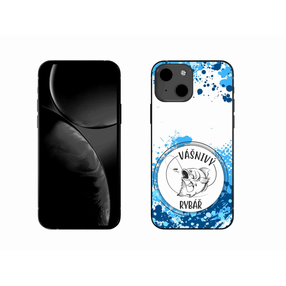 Gél borítás mmCase iPhone 13 6.1 készülékhez - szenvedélyes halász fehér háttérrel