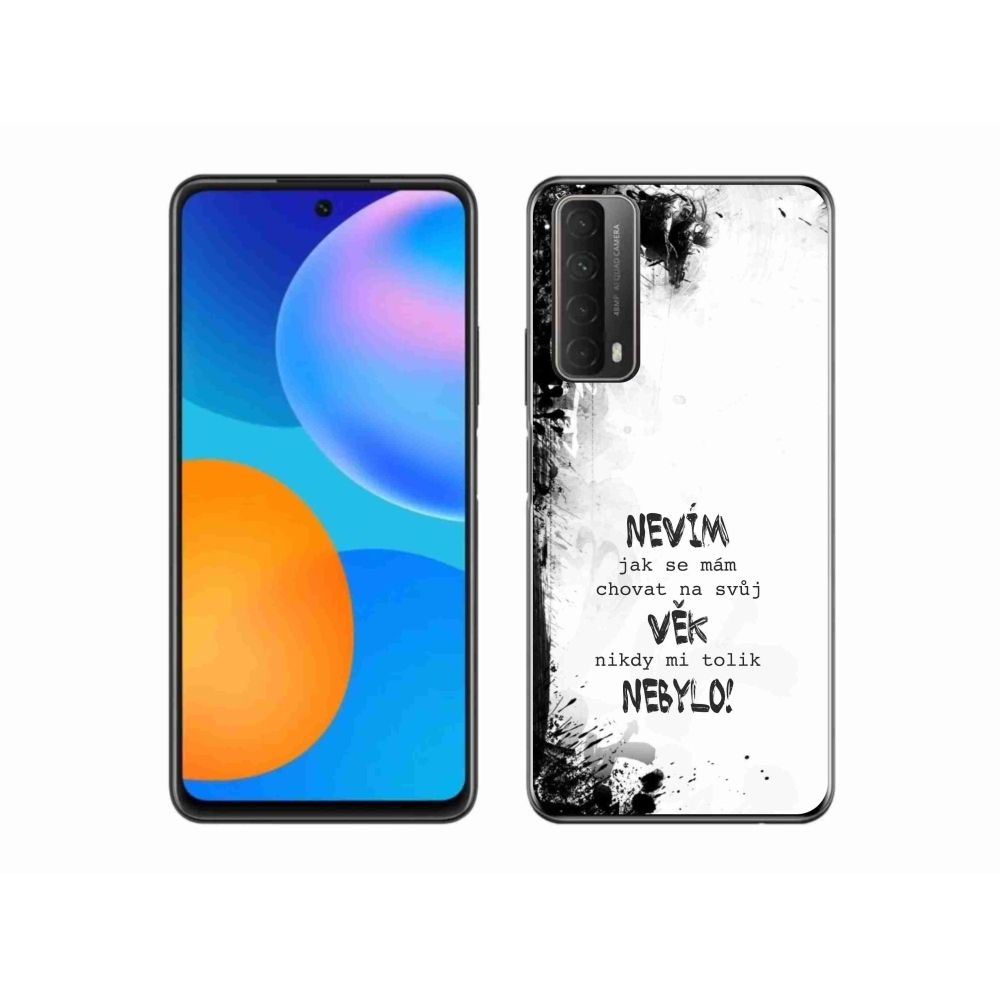 Gél borító mmCase a Huawei P Smart (2021) számára - vicces szöveg 14 fehér háttér